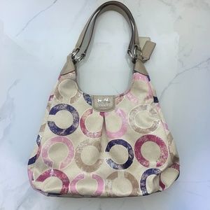 Authentic Coach Madison Distressed OP Art Maggie Shoulder/Hobo Bag K1282-22289